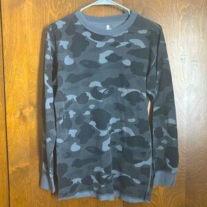Bape Camo Thermal Long Sleeve Tee - L